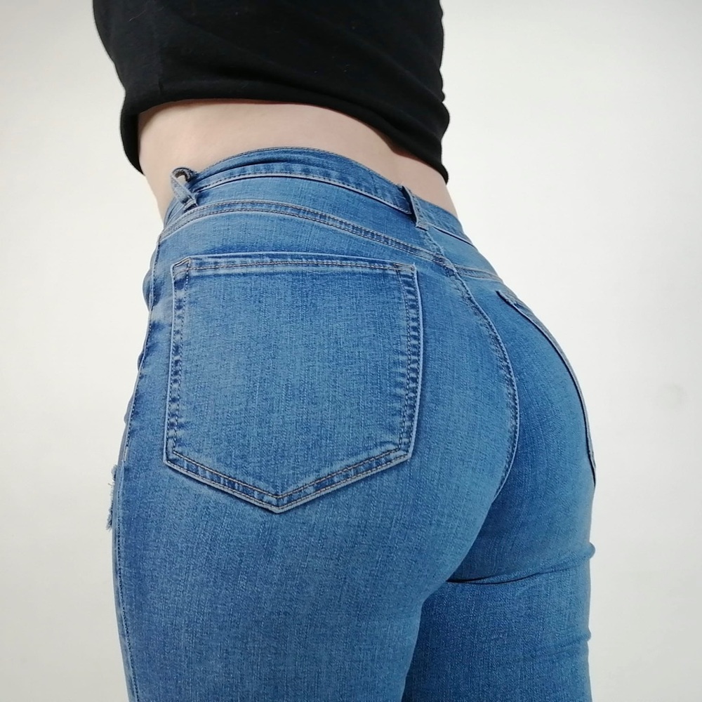 Navy blue Garage skinny jeans